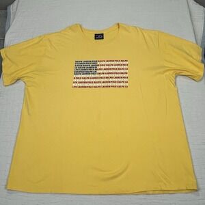 Polo Sport‎ Ralph Lauren Men's Classic Fit American Flag T-Shirt Yellow XXL